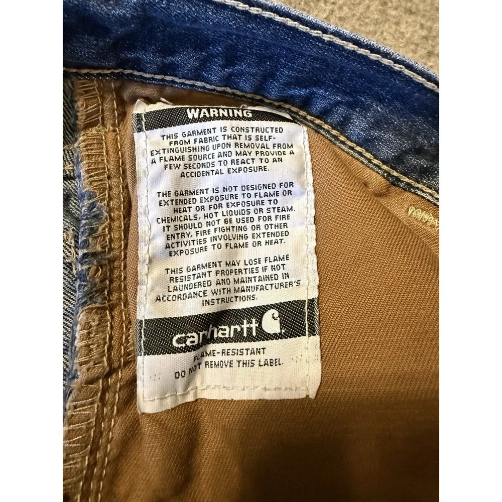 Carhartt FR Denim Jeans Men's 38X34 Cat 2 Relaxed Fit Flame Resistant Workwear
